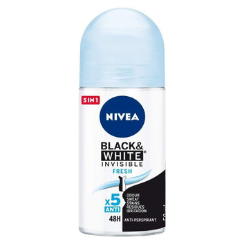 Nivea invisible Rouleau lisse en noir et blanc en noir sur déodorant 50 ml