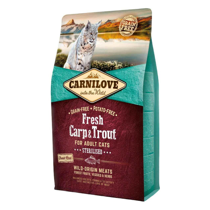 Carnilove Carpa fresca y trucha para comida para gatos para adultos 2 kg