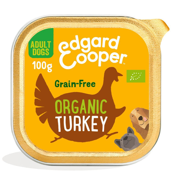 Edgard & Cooper Alimentos para perros húmedos de grano para grano para adultos con pavo orgánico 100G